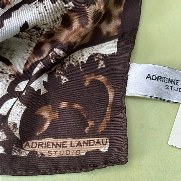 New vintage multicolored Adrienne Landau silk scarf